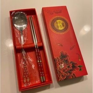 Chinese Spoon Chopsticks Gift Set